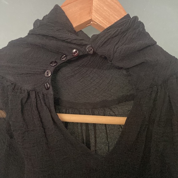 YIGAL AZROUEL black silk taffeta top size 4 - Picture 6 of 10